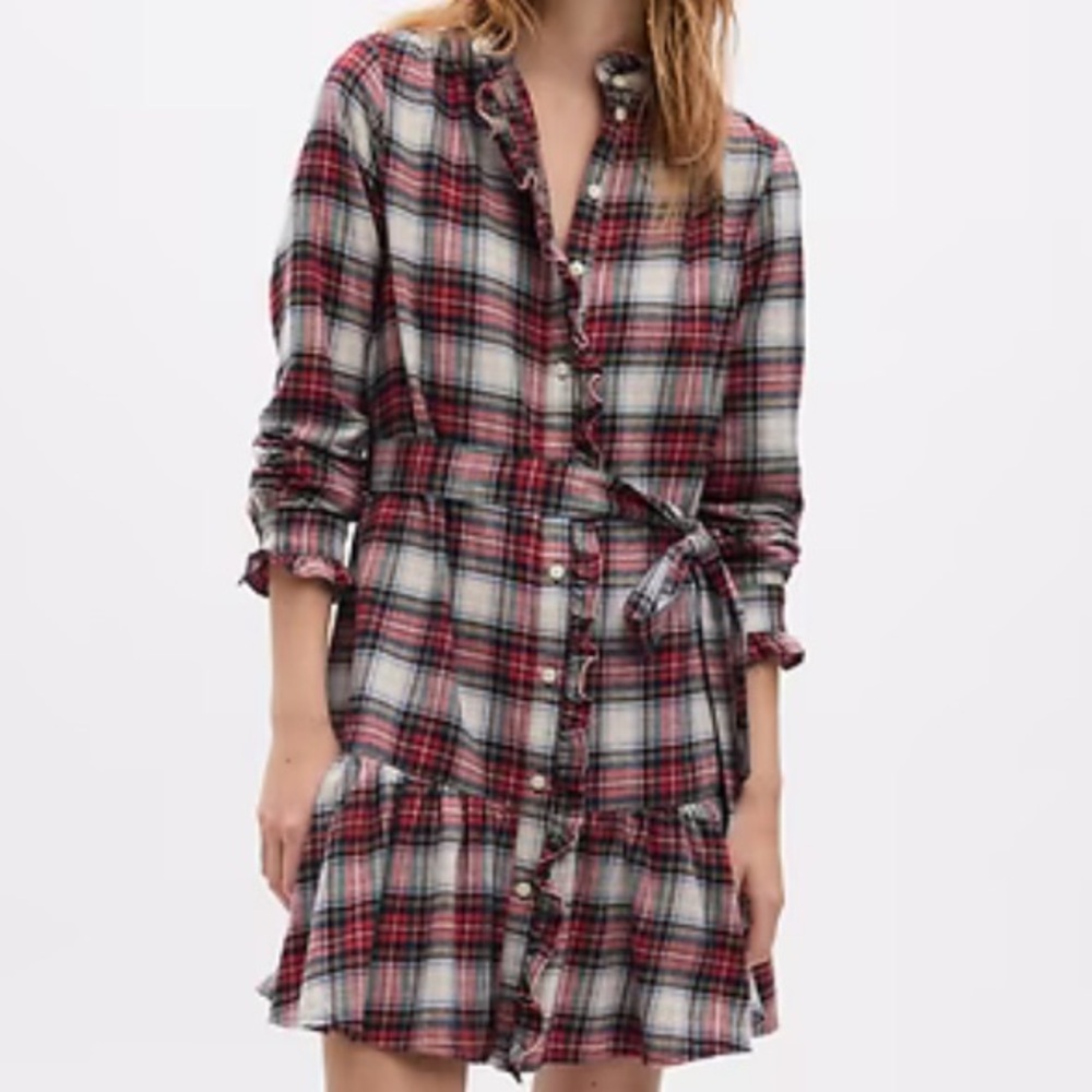 🌲Women’s GAP Plaid Tiered Mini Dress Sz. SP🌲